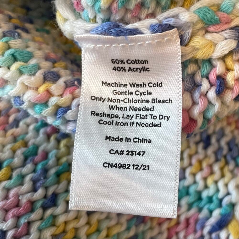 Talbots Confetti Roll Neck Knit Sweater Sz XL Pastels Pullover Cabincore Cozy - Picture 7 of 9